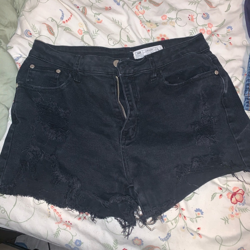 Black jean shorts